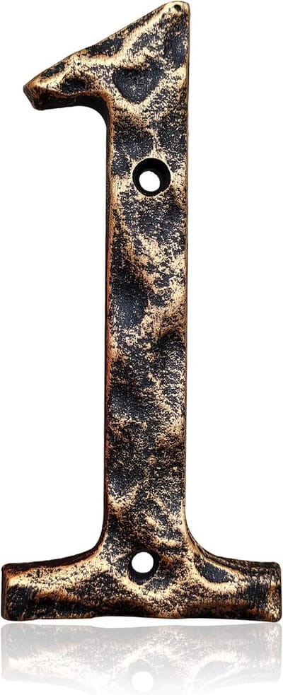 Huisnummer - Adrescijfer - Huis Herkenbaar Maken - Groot Formaat - 5.5 Inch - Antiek Messing