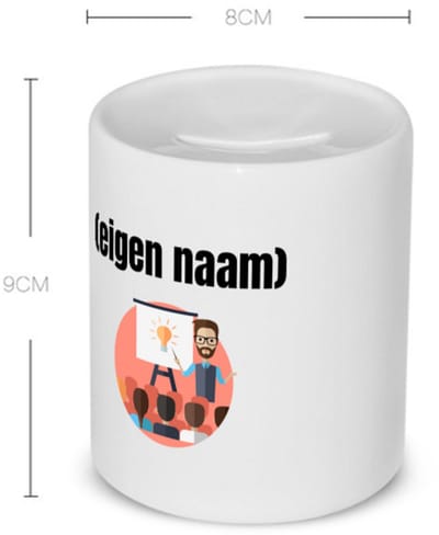 Akyol - docent met studenten met eigen naam Spaarpot - Docent - meesters of juffen - collega's - verjaardag - afscheidscadeau - geschenk - kado - 350 ML inhoud