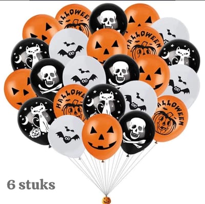 Akyol - 6 x Halloween ballon - Halloween - Ballon - zwart/oranje - spoken - geesten ballon – trick or treat - halloween ballonnen - happy halloween