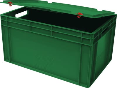 Alpac Stapelbak met deksel - Opbergbak met deksel - 600 x 400 x 335 mm - 60L - Groen