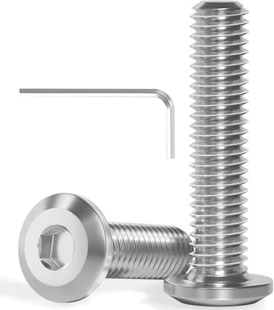 Dailygoody - M6x16 schroeven - Platte kopschroeven - Roestvrij staal A2 V2A - Binnenzeskant - Volledige schroefdraad - Ideaal voor schroefverbindingen...