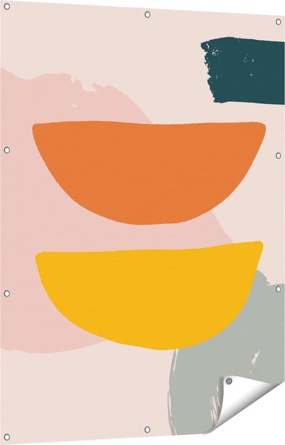 Gards Tuinposter Abstracte Kunst in Scandinavische Stijl - 90x120 cm - Tuindoek - Tuindecoratie - Wanddecoratie buiten - Tuinschilderij