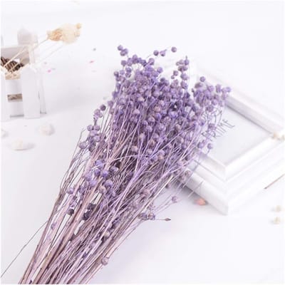 Gedroogde Bloem Boeket - Kunstbloemen Decoratie - Woondecoratie - Handgemaakt - 40 cm - Lichtpaars