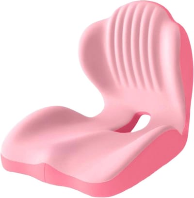Stoelkussen - L-vormig kussen - Comfortabel zitten - Traagschuim ondersteuning - 37x40x44 cm - Roze