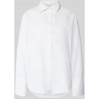 regular fit blouse van mix van katoen en linnen