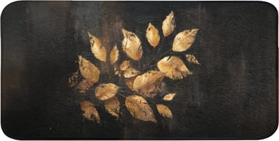 WC mat 120x60 cm - Antislip - Gouden Bladeren op Donkere Achtergrond - Toiletmat - Vloermat - Douchemat - Toilet tapijt - Toiletmatten