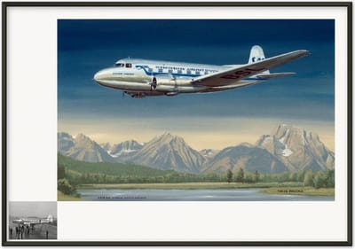 Thijs Postma - TP Aviation Art - Poster - Saab 90A Scandia SAS Zweden - 70x100cm - Frame