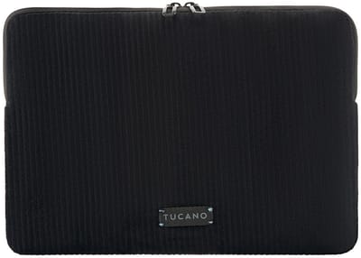Tucano Velluto Sleeve MacBook 16 – Dubbele Ritssluiting voor Makkelijk Toegang – Flat-Lock Stiksel voor Perfecte Pasvorm – Zacht, Krasbestendig Interieur voor Bescherming - Zwart