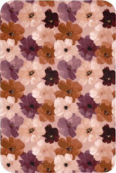 Badmat 60x90 cm - Antislip - Bloemen - Abstract - Aardetinten - Badmatten voor badkamer - Badkamermat - Douchemat - Badkamer mat