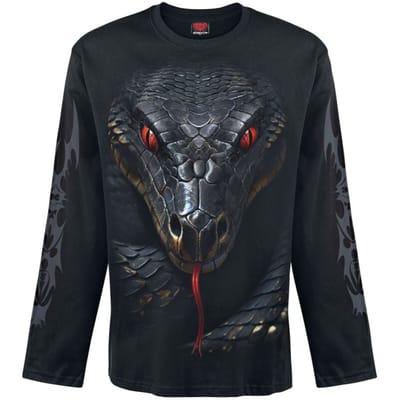 Spiral Shirt met lange mouwen - Basilisk - L tot XXL - voor Mannen - zwart