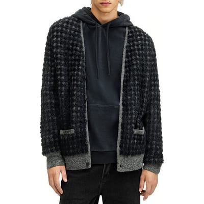AllSaints Edgar Cardigan Grey/black Maat: XS | Cardigans Outlet | Heren | Zwart