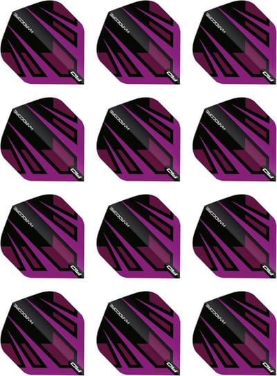 Dart Flights Set - Radicaal Paars & Zwart - 12 Stuks