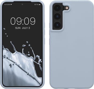 kwmobile telefoonhoesje geschikt voor Samsung Galaxy S22 - Hoesje met siliconen coating - Smartphone case in mat lichtblauw