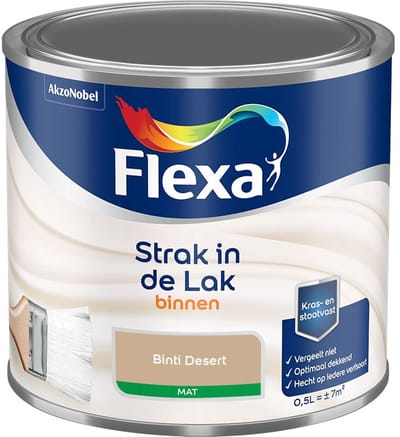 Flexa - Strak In De Lak Binnenlak Mat - Binti Desert - Mengverf - 500 Ml