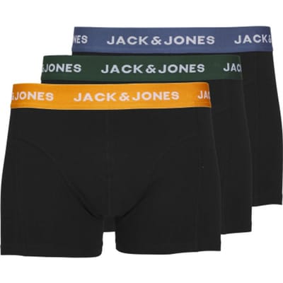 Jack & Jones Heren Boxershorts Trunks JACGAB Zwart 3-Pack - Maat M
