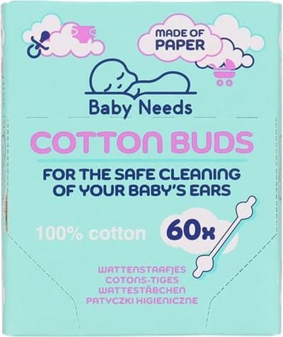 Wattenstaafjes Speciaal Voor Baby´s - 5x Doosjes van 60 Stuks - Babyvriendelijk - 100% Katoen - Schone Oortjes Baby