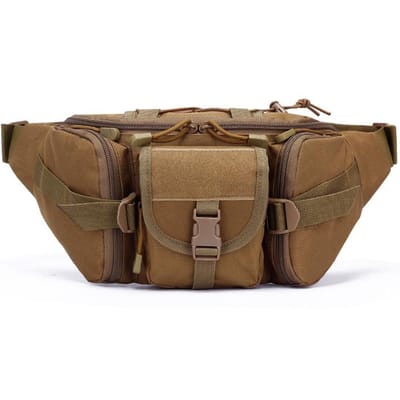 Sac banane d'extérieur pour homme, imperméable, pour la chasse, l'alpinisme, en tissu Oxford, pour téléphone portable, sac de combat kaki