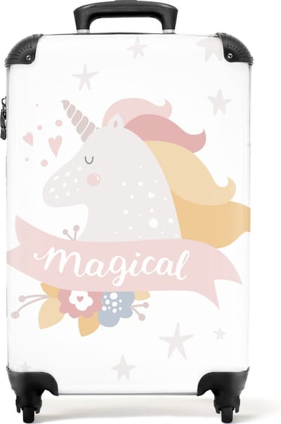 NoBoringSuitcases.com - Kinderkoffer - Past binnen 55x40x20 cm en 55x35x25 cm - Handbagage valies kind - Hardcase reistrolley - Trolley op wieltjes - Princess - Reiskoffer met wielen - Rolkoffer - Kindertrolley meisje - Koffer kinderen