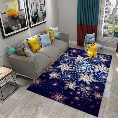 Retro Bloemenpatroon Tapijt voor Woonkamer Slaapkamer Bedzijde Decoratie Vloerkleed Kinderen Tiener Kruiptapijt Badkamer Antislip Kleed 40x60cm