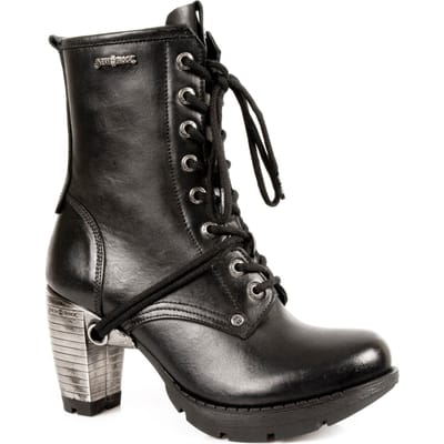 New Rock dames zwart lederen gotische traillaarzen - TR001-S1