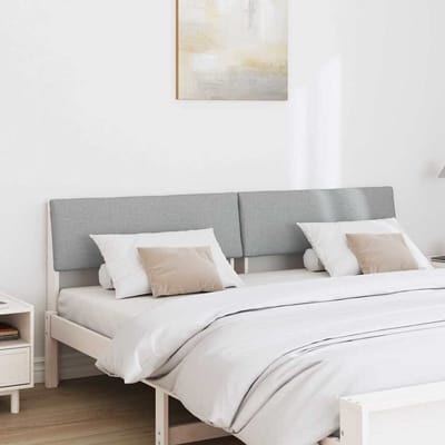 vidaXL - Gestoffeerd - hoofdbord - Lichtgrijs - 200 - cm - Massief - grenenhout
