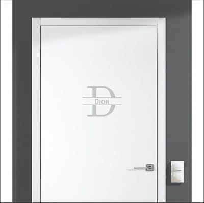 Deursticker Met Naam -  Dion - Zilver