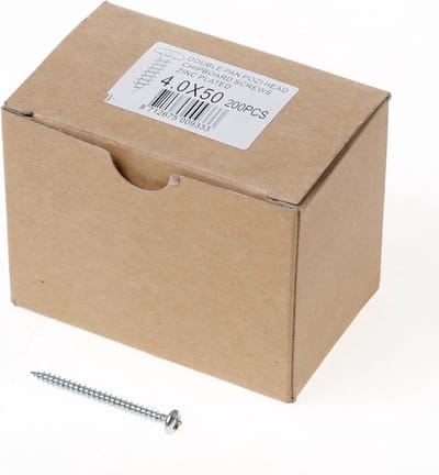 Hoenderdaal QZ Spaanplaatschroef cilinderkop verzinkt pozidriv 4.0x50mm (per 200 stuks)