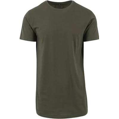 Build Your Brand - Shaped Long T-Shirt - Olive maat L