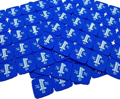 Breekmunten Blauw - Festival muntjes Tokens - Snelle Transacties - Gemaakt van Gerecycled Plastic - 24x24mm - Blauw