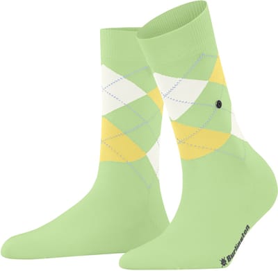 Burlington Covent Garden gedessineerd katoen sokken dames groen - maat 36-41