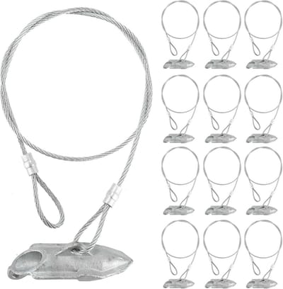 12-pack haakankers voor schuur en tuin - 30 inch lang x 1/8 inch kabel, ideaal voor beveiliging