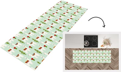Keukenloper - Loper keuken - Lama - Cactus - Patronen - 150x50 cm - Keukenloper vinyl