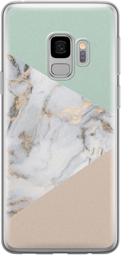 Leuke Telefoonhoesjes - Hoesje geschikt voor Samsung Galaxy S9 - Marmer pastel mix - Soft case - TPU - Marmer - Multi