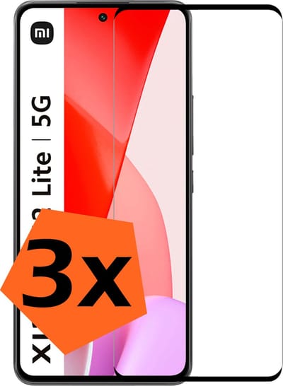 Screenprotector - 3 Stuks - Geschikt voor Xiaomi 12 Lite - Full Cover - Gehard Glas - Beschermglas - Tempered Glass - Screen Protector