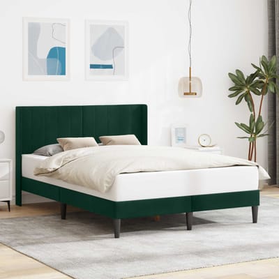vidaXL - Bedframe - met - hoofdeinde - Donkergroen - 120 - x - 200 - cm - Fluweel