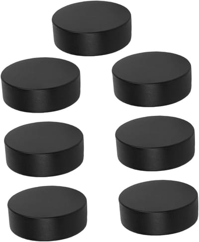 Zachte Hockey Pucks - Indoor Hockeyballen - Stickhandling Oefenen - Geluidsarm Ontwerp - 7.50X7.50X2.50CM - Zwart