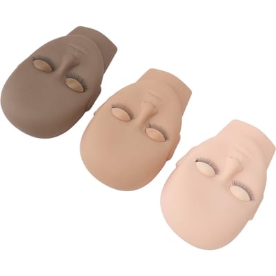 3 stuks Wimper Mannequin Hoofd met Vervangbaar Ooglid Herbruikbare Wimperextension Mannequin voor Oefening