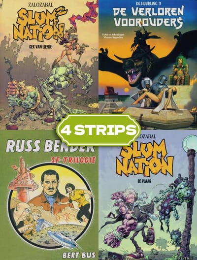 4 verschillende Stripboeken - Humor Avontuur Strippakket - Stripboek Nederlands Vakantieboek Tijdschrift - Suske en Wiske / Kuifje / Asterix en Obelix / Blake en Mortimer / Lucky Luke / Blauwbloezen / Roodbaard / Rode Ridder / Robbedoes - Comic Book