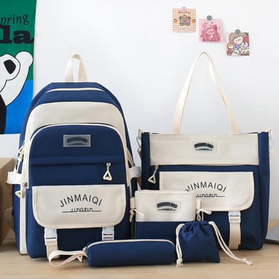 Ensemble cinq pièces pour élèves d'école élémentaire pour enfants Sac à dos pour hommes Sac à dos pour élèves de collège