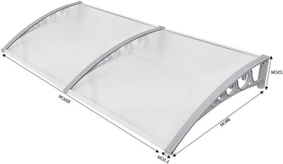 Deur Luifel - Voordeur Overkapping - Bescherming Huisdeur - Weerbestendig Polycarbonaat - 100x300 cm - Transparant