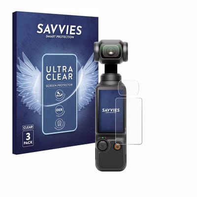 Savvies - Screenprotector voor DJI Osmo Pocket 3 (Display + Lens) - Folie Beschermfolie transparant 6 Stuks