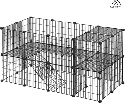 MIRA Home - Kooi knaagdieren - Kooi - Metaal - Zwart - 73x143x71