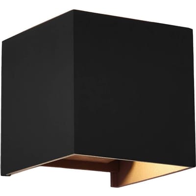 Mantra Iluminación Davos LED buitenwandlamp, zwart, hoekig, dimbaar, aluminium