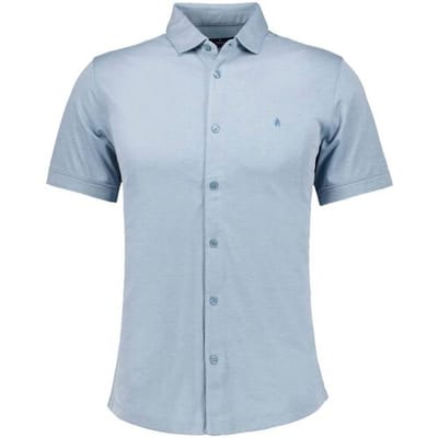 Ragman Overhemd Soft Knit Easy Care Short Sleeve Solid Color Mint Blue / male