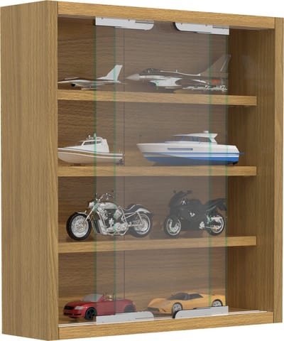 Houten glazen wandvitrine Wandvitrine Verzamelvitrine Agisa S
