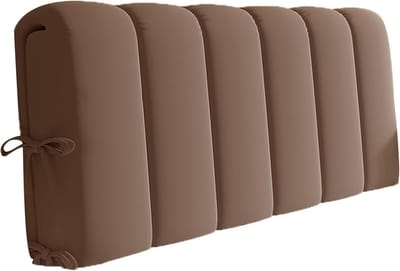 Hoofdbord Rugleuning Kussen - Leeskussen Werkkussen - Comfortabel Zitten - Verwijderbare Hoes - 185 x 60 x 10 cm - Bruin