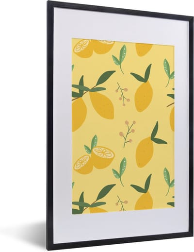 Fotolijst incl. Poster - Citroenen - Fruit - Patronen - 40x60 cm - Posterlijst