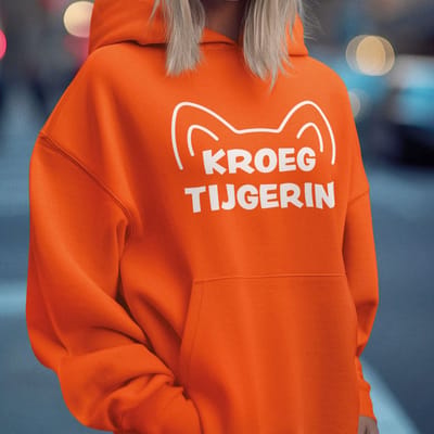 Oranje Koningsdag Hoodie Kroegtijgerin XS