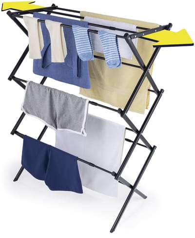 EASYmaxx Telescopisch Droogrek 1200 – Kledingrek met 12 m Drooglengte, Uitschuifbaar tot ca. 108 cm, Energiezuinig Was Drogen Zonder Stroom
