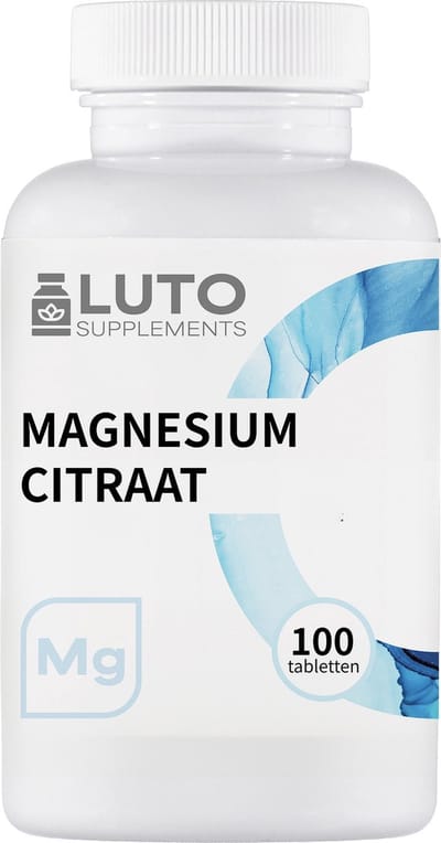 Magnesium Citraat - 200 mg - 100 Tabletten - Ondersteuning voor Spieren, Zenuwen en Vermoeidheid - Vegan - Luto Supplements